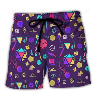 DnD Tabletop RPG Weapons Items Purple Beach Short | Newhawaiianshirts CA