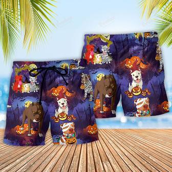 Dog And Halloween Scary Pumpkin Beach Short | Newhawaiianshirts UK