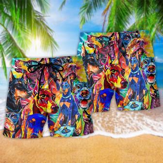 Dog Colorful Doberman Pinscher Beach Short | Newhawaiianshirts AU