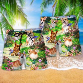 Dog Life Is Better With A Corgi Beach Short | Newhawaiianshirts