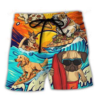 Dog Lovers Surfing Surf Eat Sleep Repeat Art Style Beach Short | Newhawaiianshirts AU