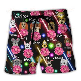 Dog Of DN Funny Dog Flower Neon Style Lovers Dog Beach Short | Newhawaiianshirts UK