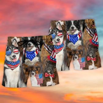 Dogs Love Independence Day Cool Lover Beach Short | Newhawaiianshirts AU