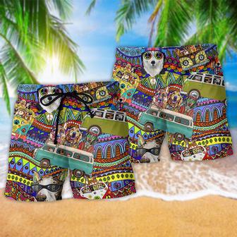 Dogs Love Life Color Bus Beach Short | Newhawaiianshirts AU