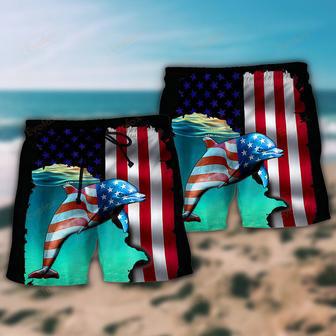 Dolphin Independence Day Beach Short | Newhawaiianshirts