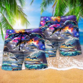 Dolphin Into The Galaxy Beach Short | Newhawaiianshirts AU