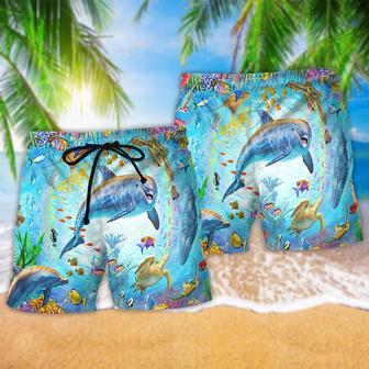 Dolphin Life In The Ocean World Cool Style Beach Short | Newhawaiianshirts CA