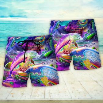 Dolphin Rainbow Jumping Into New World Beach Short | Newhawaiianshirts DE