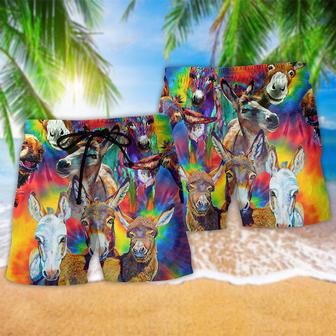 Donkey Animals Love Color Always Smile Beach Short | Newhawaiianshirts AU