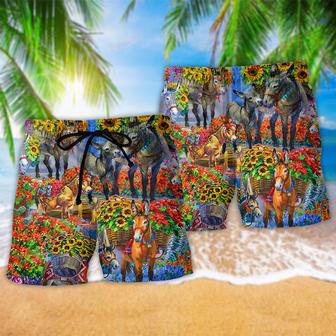 Donkey In The Spring Animals Beach Short | Newhawaiianshirts AU