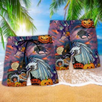 Dragon And Halloween Scaredy Beach Short | Newhawaiianshirts AU