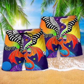 Dragon Color Galaxy Style Beach Short | Newhawaiianshirts AU