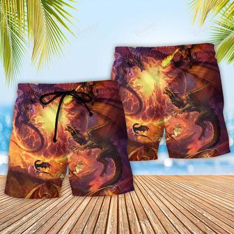 Dragon Fighting Togerther Love Life Beach Short | Newhawaiianshirts AU