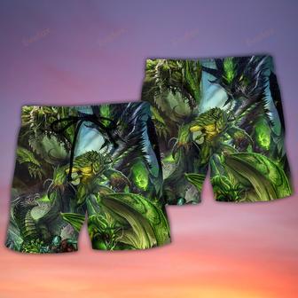 Dragon Green Skull Lover Art Style Beach Short | Newhawaiianshirts