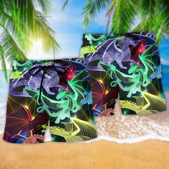 Dragon Neon Love Beautiful Life Beach Short | Newhawaiianshirts CA