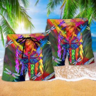 Dragonfly Love Life Dreamcatcher Colorful Beach Short | Newhawaiianshirts UK