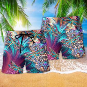 Dragonfly Loves Summer Vibes Luxury Beach Short | Newhawaiianshirts UK