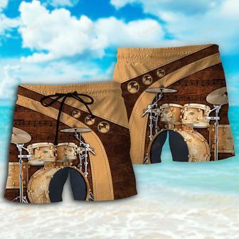 Drum An Old Drummer And A Lovely Lady Stick Beach Short | Newhawaiianshirts CA