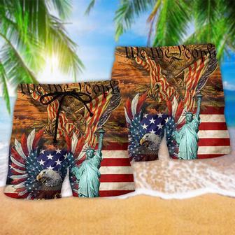 Eagle American Patriotism Eagle Style Beach Short | Newhawaiianshirts AU