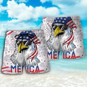 Eagle Independence Day American Beach Short | Newhawaiianshirts AU