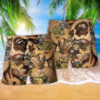 Easter Enjoy With Steampunk Rabbit Beach Short | Newhawaiianshirts CA