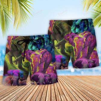 Elephant Colorful Cool Style Beach Short | Newhawaiianshirts AU