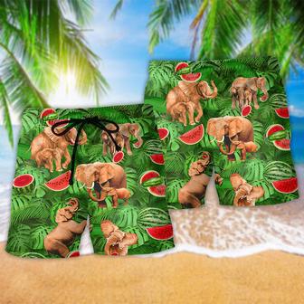 Elephant Funky Watermelon With Elephants Beach Short | Newhawaiianshirts AU