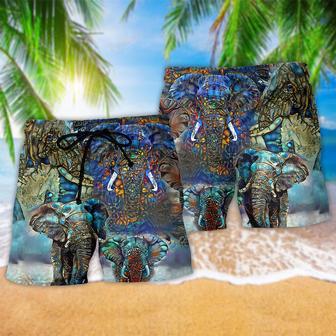 Elephant Love Forest Color Amazing Style Beach Short | Newhawaiianshirts CA