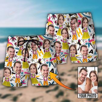 Face Custom Photo Aloha Couple Beach Short | Newhawaiianshirts UK