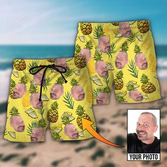 Face Custom Photo Aloha Pineapple Beach Short | Newhawaiianshirts CA