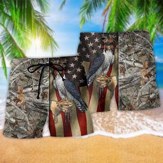 Falconry Hunting America Style Beach Short | Newhawaiianshirts AU