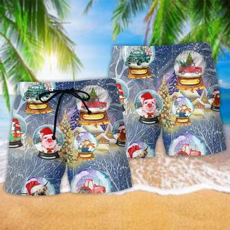 Farm Xmas Funny Global Christmas Beach Short | Newhawaiianshirts AU