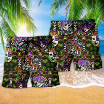 Festival Happy Mardi Gras Beach Short | Newhawaiianshirts DE