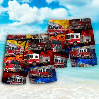 Fire Truck Fire Life Beach Short | Newhawaiianshirts