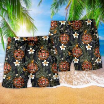 Firefighter Lover Flower Beach Short | Newhawaiianshirts CA