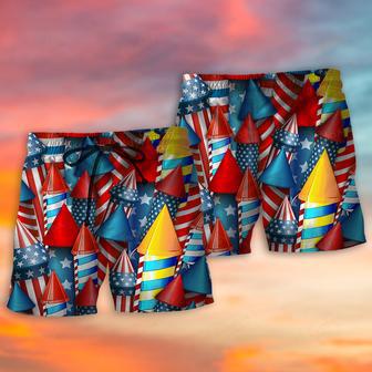 Firework Independence Day Color Style Beach Short | Newhawaiianshirts AU