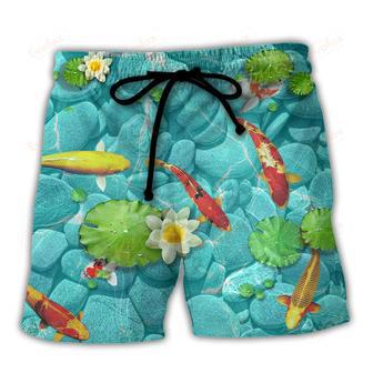 Fish Beautiful Koi Fish With Landscape Beach Short | Newhawaiianshirts AU