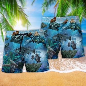 Fish Ocean Undersea Steampunk Fish Beach Short | Newhawaiianshirts AU