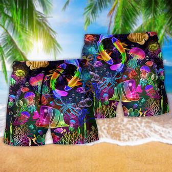 Fish Rainbow Lovely Neon Style Beach Short | Newhawaiianshirts UK