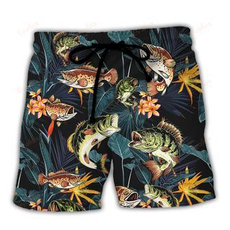 Fishing Born To Fish Forced To Work Tropical Vibe Beach Short | Newhawaiianshirts UK