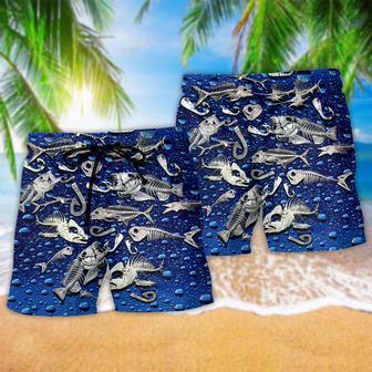 Fishing Fishbone Style Blue Color Beach Short | Newhawaiianshirts AU