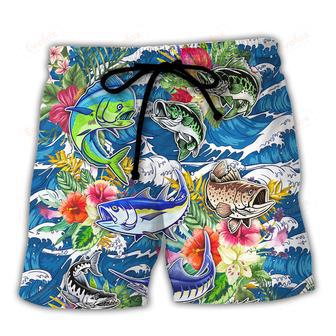 Fishing Hunting Born To Fish Tropical Vibe Beach Short | Newhawaiianshirts UK