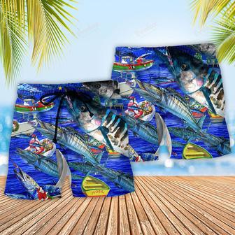 Fishing Love Ocean Blue Christmas Night Beach Short | Newhawaiianshirts CA