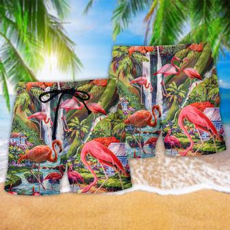 Flamingo Beautiful Landscape Amazing Beach Short | Newhawaiianshirts