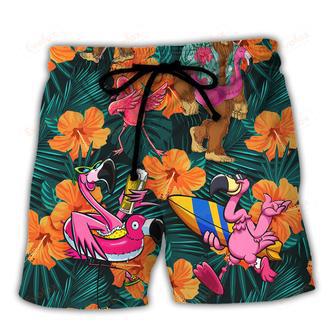 Flamingo Bigfoot Life Is Better At The Beach Tropical Style Beach Short | Newhawaiianshirts UK