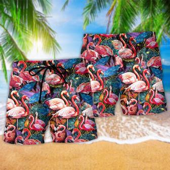 Flamingo Coloful In Tropical Summer Beach Short | Newhawaiianshirts AU