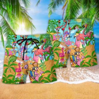 Flamingo Let's Get Flocked Up Cool Style Beach Short | Newhawaiianshirts