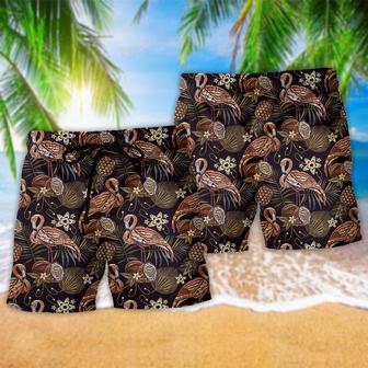 Flammingo Pineapple Vintage Style Beach Short | Newhawaiianshirts UK