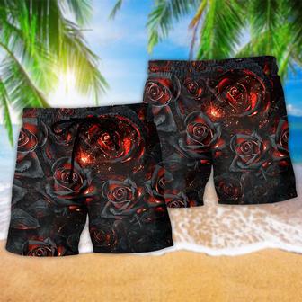 Flower Life Is Like Burning Rose Beach Short | Newhawaiianshirts AU