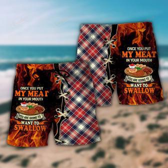 Food Barbecue Grill Once You Put My Meat In Your Mouth Beach Short | Newhawaiianshirts CA